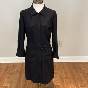 - Tory Burch Corbette bistretch mini black long sleeve  trench dress size M